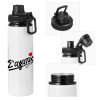 Metal water bottle with safety cap, aluminum 850ml