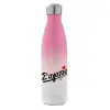 Μεταλλικό παγούρι θερμός Ροζ/Λευκό (Stainless steel), διπλού τοιχώματος, 500ml