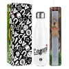 Easter candle, metallic white thermos bottle (500ml) & aromatic flat candle (30cm) (GRAY)