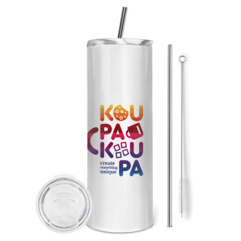 koupakoupa, Tumbler stainless steel 600ml, with metal straw & cleaning brush