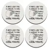 SET of 4 round wooden coasters (9cm)
