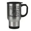 Stainless steel travel mug with lid, double wall 450ml