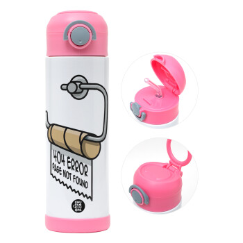 Page not found programmer toilet paper, Children's hot water bottle, stainless steel, with safety straw, PINK (500ml)