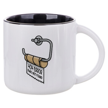 Page not found programmer toilet paper, Κούπα κεραμική 400ml Λευκή/Μαύρη