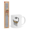 Easter Set, Ceramic Cup (330ml) & Easter aromatic flat candle (30cm) (GRAY)