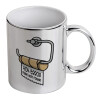 Mug ceramic, silver mirror, 330ml