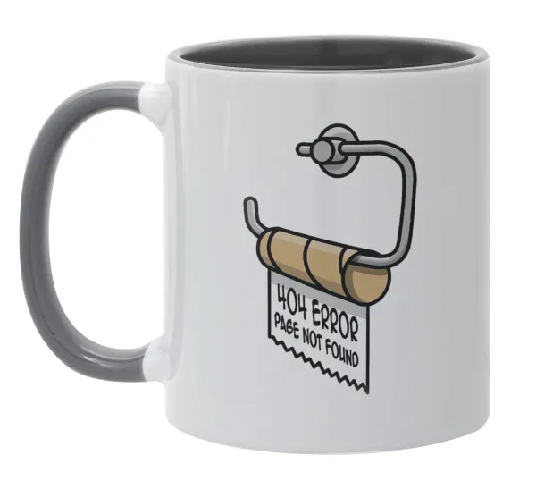 Page not found programmer toilet paper — Κούπα χρωματιστή γκρι, κεραμική, 330ml