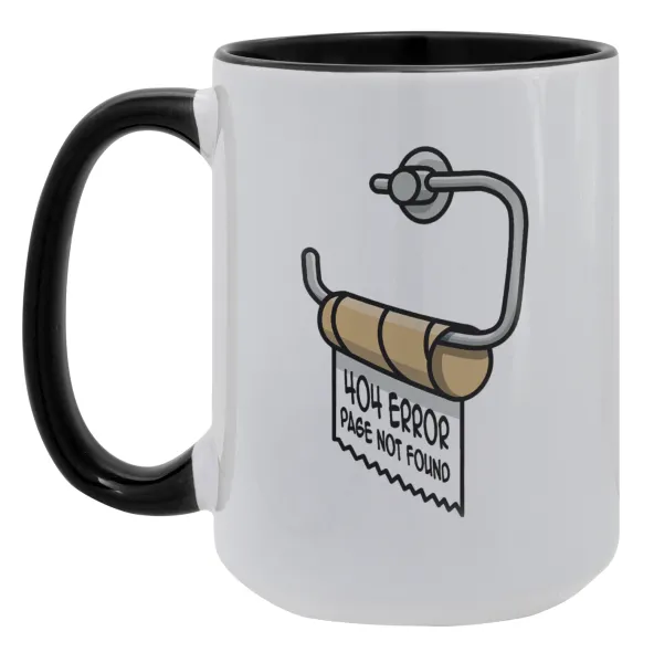 Page not found programmer toilet paper — Mega mug 15oz, black ceramic, 450ml