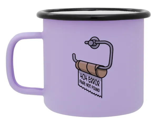 Page not found programmer toilet paper — Metal enamel mug, matte light pastel purple, 360ml