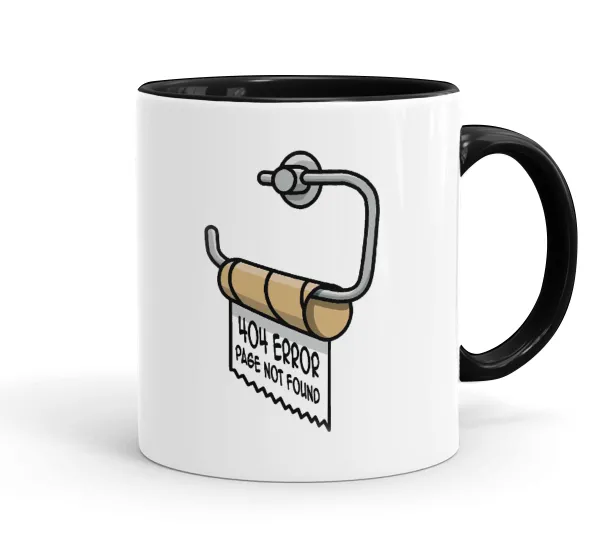 Page not found programmer toilet paper — Κούπα χρωματιστή μαύρη, κεραμική, 330ml