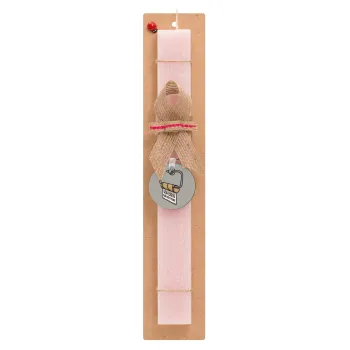 Page not found programmer toilet paper, Easter Set, wooden keychain & scented flat Easter candle (30cm) (PINK)