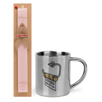 Page not found programmer toilet paper, Easter Set, metallic thermal cup (300ml) & aromatic flat Easter candle (30cm) (PINK)