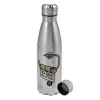 Metallic water bottle, stainless steel, 750ml