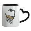 Mug heart black handle, ceramic, 330ml