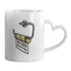 Mug heart handle, ceramic, 330ml