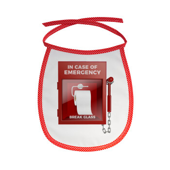 In case of emergency break the glass!, Σαλιάρα μωρού αλέκιαστη με κορδόνι Κόκκινη