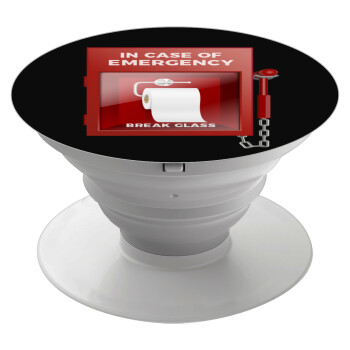 In case of emergency break the glass!, Phone Holders Stand  White Hand-held Mobile Phone Holder