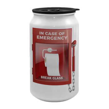 In case of emergency break the glass!, Κούπα ταξιδιού μεταλλική με καπάκι (tin-can) 500ml