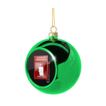 In case of emergency break the glass!, Χριστουγεννιάτικη μπάλα δένδρου Πράσινη 8cm