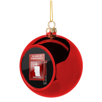 In case of emergency break the glass!, Χριστουγεννιάτικη μπάλα δένδρου Κόκκινη 8cm
