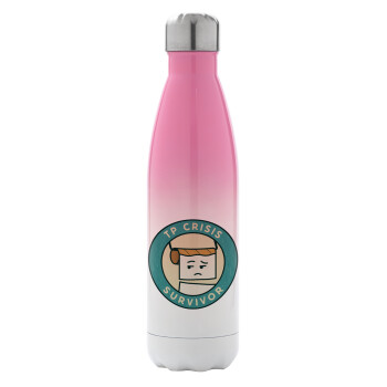 TP Crisis Survivor, Metal mug thermos Pink/White (Stainless steel), double wall, 500ml
