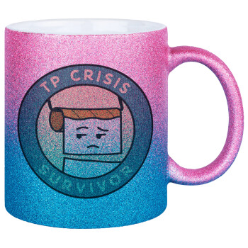 TP Crisis Survivor, Κούπα Χρυσή/Μπλε Glitter, κεραμική, 330ml