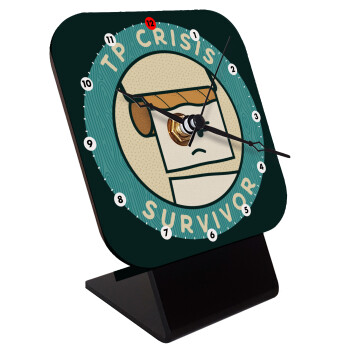 TP Crisis Survivor, Quartz Wooden table clock with hands (10cm)