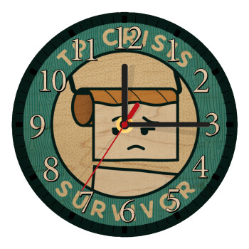 TP Crisis Survivor, Ρολόι τοίχου ξύλινο plywood (20cm)