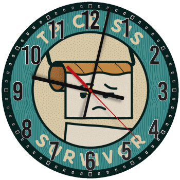 TP Crisis Survivor, Ρολόι τοίχου ξύλινο (30cm)