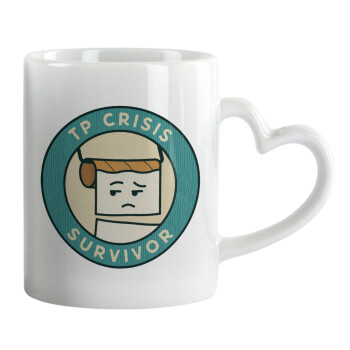 TP Crisis Survivor, Mug heart handle, ceramic, 330ml