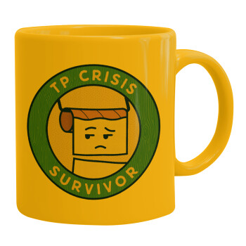 TP Crisis Survivor, Ceramic coffee mug yellow, 330ml (1pcs)