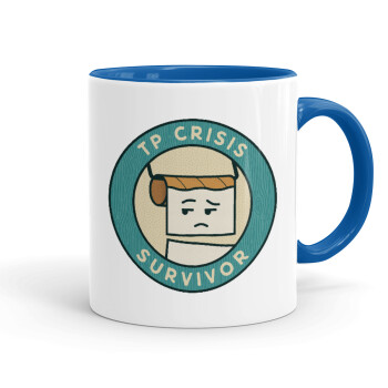 TP Crisis Survivor, Mug colored blue, ceramic, 330ml