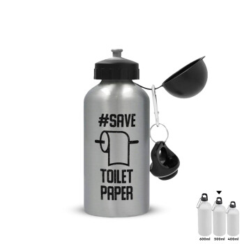 Save toilet Paper, Metallic water jug, Silver, aluminum 500ml