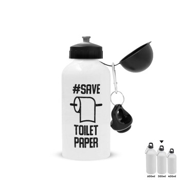 Save toilet Paper, Metal water bottle, White, aluminum 500ml