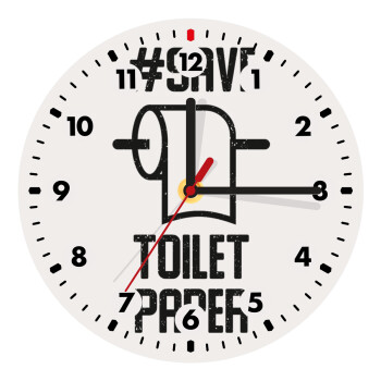 Save toilet Paper, Wooden wall clock (20cm)