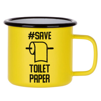 Save toilet Paper, Κούπα Μεταλλική εμαγιέ ΜΑΤ Κίτρινη 360ml