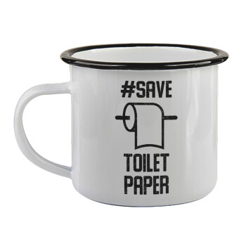 Save toilet Paper, Κούπα εμαγιέ με μαύρο χείλος 360ml