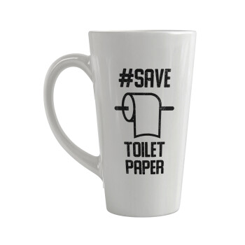 Save toilet Paper, Κούπα κωνική Latte Μεγάλη, κεραμική, 450ml