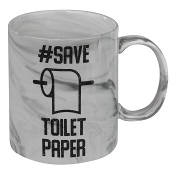 Save toilet Paper, Mug ceramic marble style, 330ml