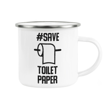 Save toilet Paper, Κούπα Μεταλλική εμαγιέ λευκη 360ml