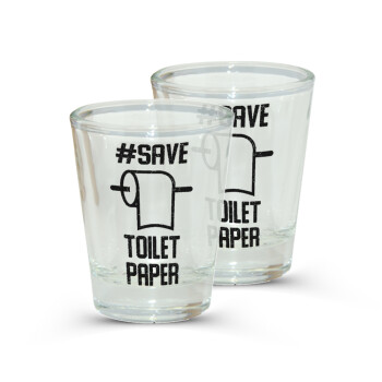 Save toilet Paper, Σφηνοπότηρα γυάλινα 45ml διάφανα (2 τεμάχια)