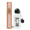 Easter Set, metallic aluminum bottle (500ml) & aromatic flat Easter candle (30cm) (PINK)