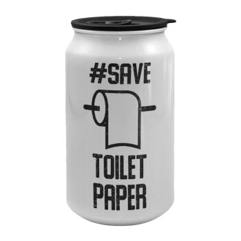 Save toilet Paper, Κούπα ταξιδιού μεταλλική με καπάκι (tin-can) 500ml