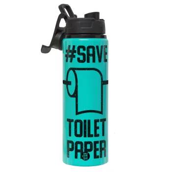 Save toilet Paper, Μεταλλικό παγούρι νερού με καπάκι ασφαλείας, αλουμινίου 850ml