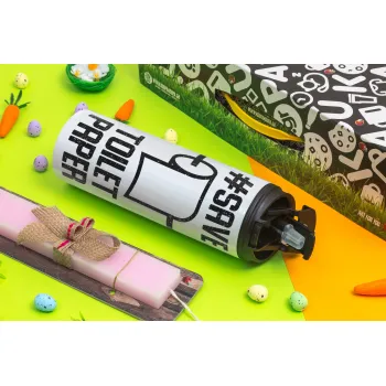 Save toilet Paper, Easter candle,Travel Tumbler 2 Lids, with metal straw & cleaning brush & aromatic flat candle (30cm) (PINK)