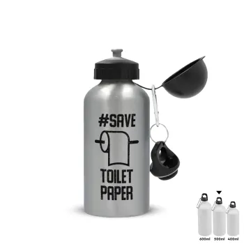 Save toilet Paper, Μεταλλικό παγούρι νερού, Ασημένιο, αλουμινίου 500ml