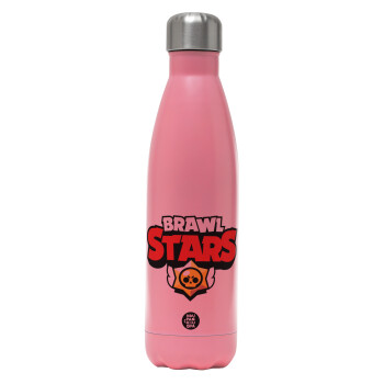 Brawl Stars, Metal mug thermos Pink Mat (Stainless steel), double wall, 500ml