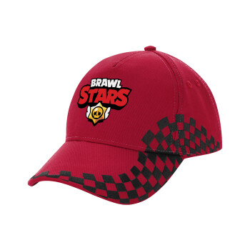 Brawl Stars, Adult Cap RACING Ultimate Red/Black, (100% COTTON DRILL, ADULT, UNISEX, ONE SIZE ADULT)