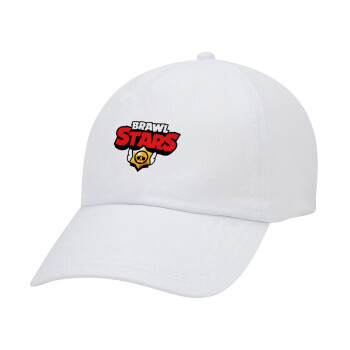 Brawl Stars, Καπέλο Ενηλίκων Baseball Λευκό 5-φύλλο (POLYESTER, ΕΝΗΛΙΚΩΝ, UNISEX, ONE SIZE)