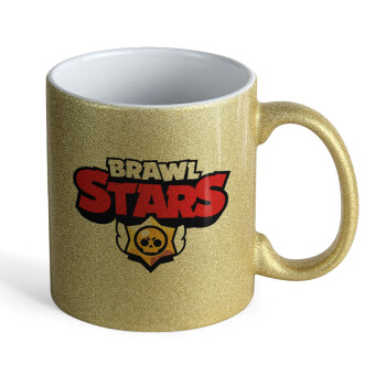 Brawl Stars, Κούπα Χρυσή Glitter που γυαλίζει, κεραμική, 330ml